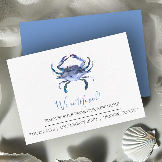 新しいビーチホーム移動アナウンスの名刺 エンクロージャーカード