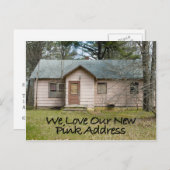 新しいピンクの住所 – おもしろい住所カードの変更 案内ポストカード (正面/裏面)