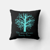 新しいファミリーツリーの開始、名前/日付、アクア/黒 クッション (裏面)