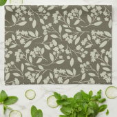 新しいファームハウスフローラインSage Green Hand Drawn キッチンタオル (折り畳み)