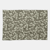 新しいファームハウスフローラインSage Green Hand Drawn キッチンタオル (横)