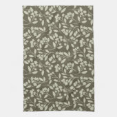 新しいファームハウスフローラインSage Green Hand Drawn キッチンタオル (縦)