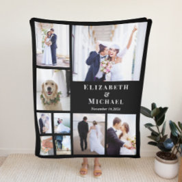 新しいフォトコラージュブラック結婚ズ フリースブランケット