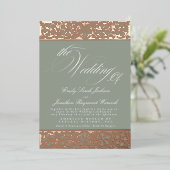 新しいフォーマル書道エレガントクラシックセージ 箔招待状 (立ち正面)