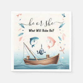 新しいフックベイトおもしろい木魚の魚釣り性別リビール スタンダードカクテルナプキン