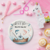 新しいフックベイトおもしろい木魚の魚釣り性別リビール ペーパープレート (パーティー)