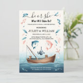 新しいフック餌楽しい木の魚釣り性別発表 招待状 (スタンド正面)