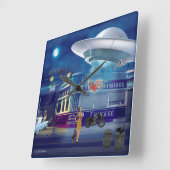 新しいフライト付き添い人 スクエア壁時計 (傾斜)