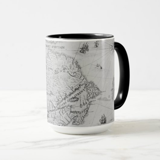 新しいフランスまたはカナダの地図 マグカップ (正面右)