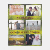 新しいフリースブランケットに完全にパーソナライズ可能結婚な フリースブランケット (正面)