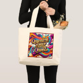 「新しいフロンティアが待つ」 ラージトートバッグ (正面(商品))