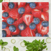 新しいブルーベリーおよびいちごの台所タオル キッチンタオル (折り畳み)