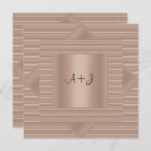 新しいブロンズ金ゴールド結婚式招待状 招待状 (正面/裏面)