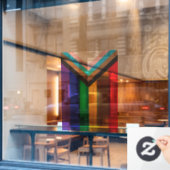 新しいプライドフラグの色ストライプのウィンドウの固定 ウィンドウサイン (カフェ窓)