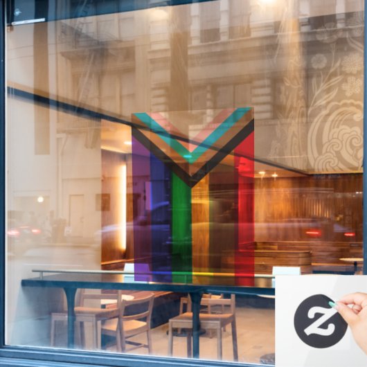 新しいプライドフラグの色ストライプのウィンドウの固定 ウィンドウサイン (カフェ窓)