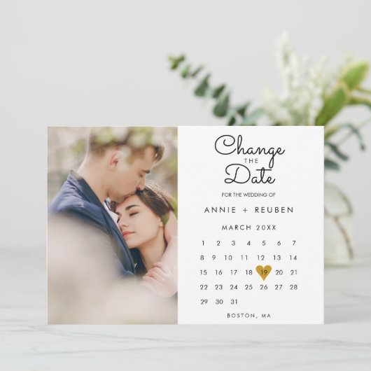 新しいプランのカレンダー写真の日付の変更 セーブザデート (スタンド正面)