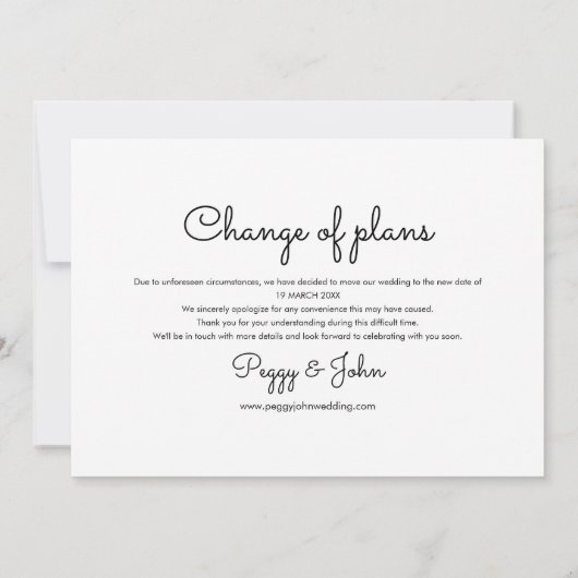 新しいプランのカレンダー写真の日付の変更 セーブザデート (裏面)