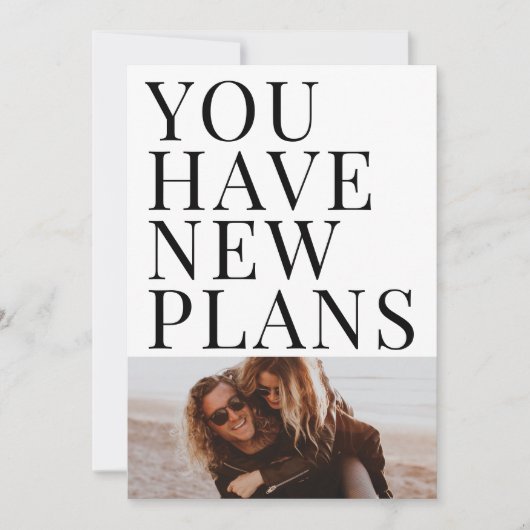 新しいプランの写真ユニークを保存する日付カード セーブザデート (正面)