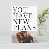 新しいプランの写真ユニークを保存する日付カード セーブザデート (スタンド正面)