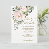 新しいプランピンクの花ブライダルシャワー延期 招待状 (スタンド正面)