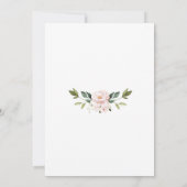 新しいプランピンクの花ブライダルシャワー延期 招待状 (裏面)