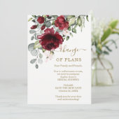 新しいプランブルゴーニュフラワーズブライダルシャワー延期 招待状 (スタンド正面)