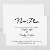 「新しいプラン」エレガントな延期結婚式のお知らせ 招待状 (正面/裏面)