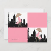 新しいベイビーガールがシティにやってくる!ベイビーシャワーのご招待 招待状 (裏面)