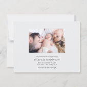 新しいベビーのおうちへようこそ発表 招待状 (裏面)