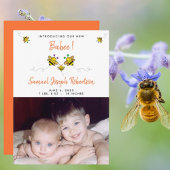新しいベビーのご紹介 - Babee Bee フォトネームカード 案内状