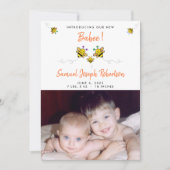 新しいベビーのご紹介 - Babee Bee フォトネームカード 案内状 (正面)