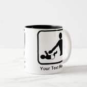 新しいベビーのカスタマイズ可能なロゴ変更 ツートーンマグカップ (正面右)