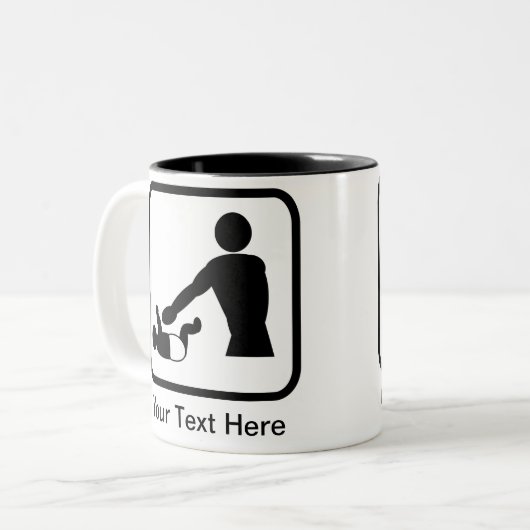 新しいベビーのカスタマイズ可能なロゴ変更 ツートーンマグカップ (正面左)