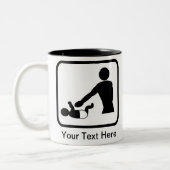 新しいベビーのカスタマイズ可能なロゴ変更 ツートーンマグカップ (左)