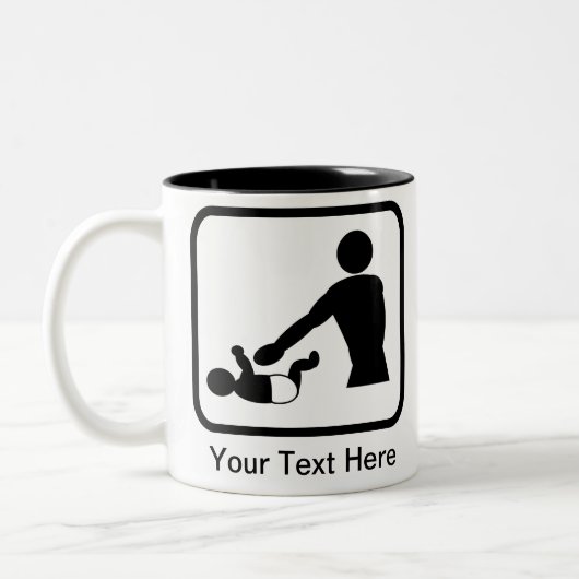 新しいベビーのカスタマイズ可能なロゴ変更 ツートーンマグカップ (左)