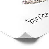 新しいベビーの指紋バルーンゲストブック - ピンク ポスター (角)