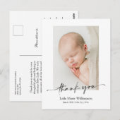 新しいベビーの誕生のお知らせ ありがとうございます ポストカード (正面/裏面)