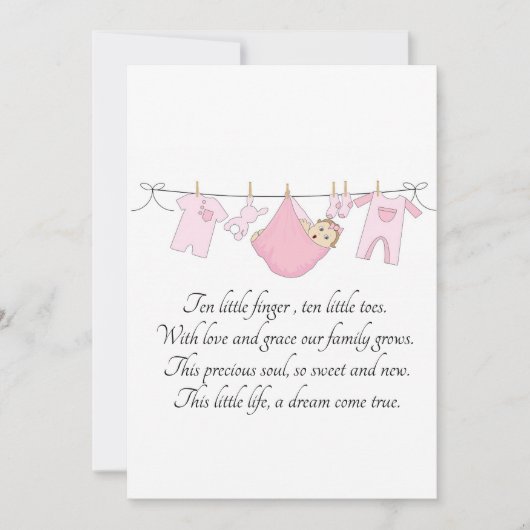 新しいベビー用アナウンスカード 案内状 (正面)