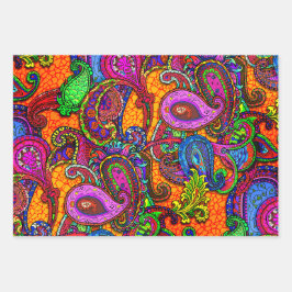 新しいペイズリーフローラサンプラー ラッピングペーパーシート