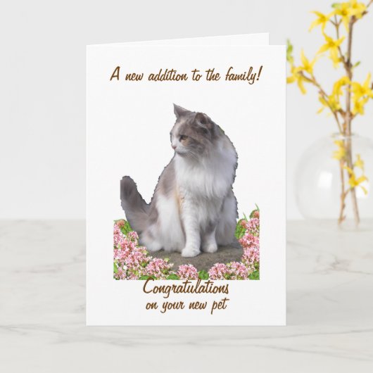 新しいペットのカードをカスタマイズ祝う カード (黄色い花)