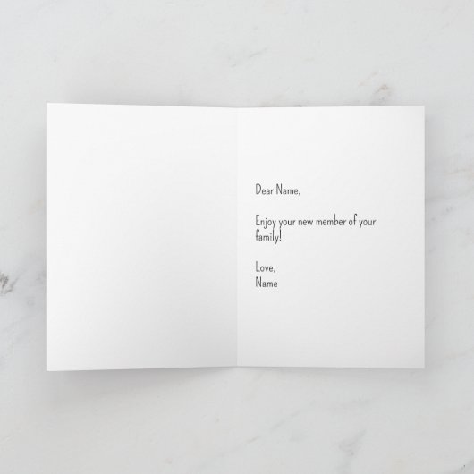 新しいペットのグリーティングカード サンキューカード (内部)