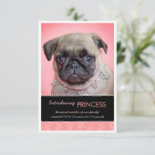 新しいペットのピンクの手のプリント写真の発表 案内状 (スタンド正面)