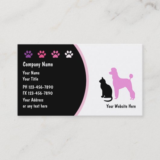 新しいペットの世話の名刺 名刺 (正面)
