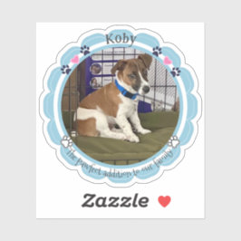 新しいペットの子犬カスタムの写真 シール