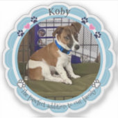 新しいペットの子犬カスタムの写真 シール (正面)