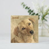 新しいペットの犬のカードおめでとうございます カード (スタンド正面)