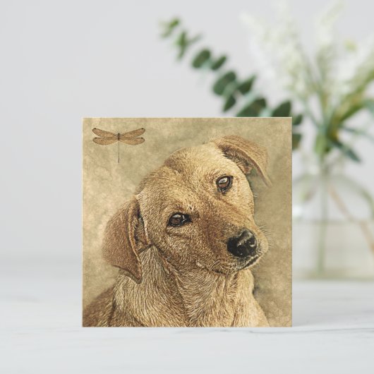 新しいペットの犬のカードおめでとうございます カード (スタンド正面)