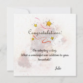 新しいペットの犬のカード - おめでとうございます カード (裏面)
