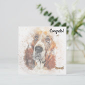 新しいペットの犬のカード - おめでとう カード (スタンド正面)