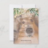 新しいペットの犬の写真 花 ゴールド ローズ ブ ラッシュ 招待状 (正面)